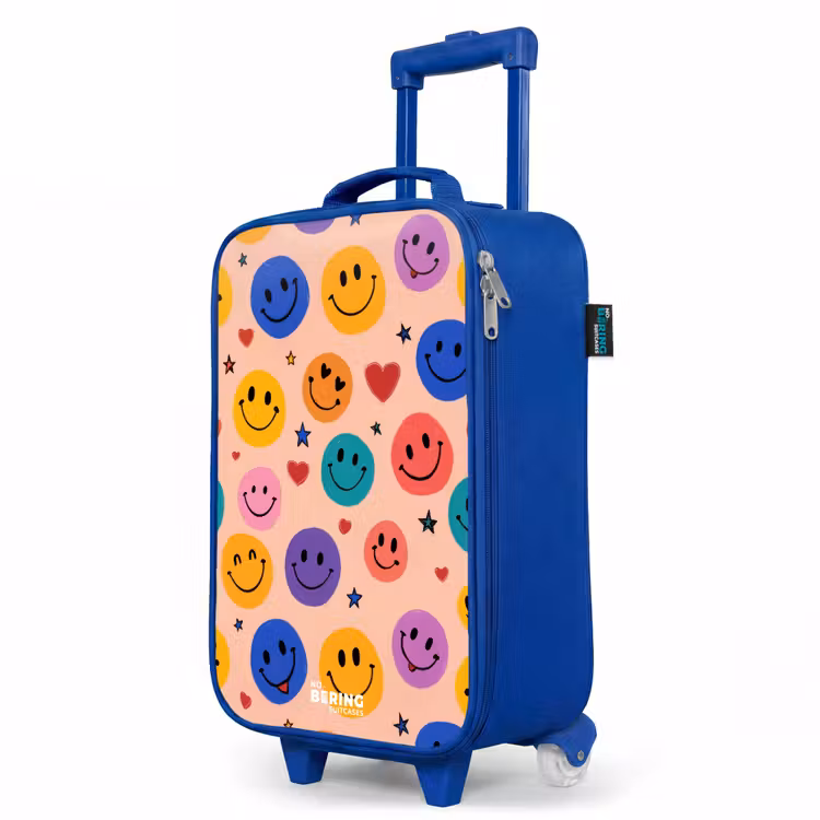 Children's suitcase - Blue - Cheerful Smiley Pattern — 5