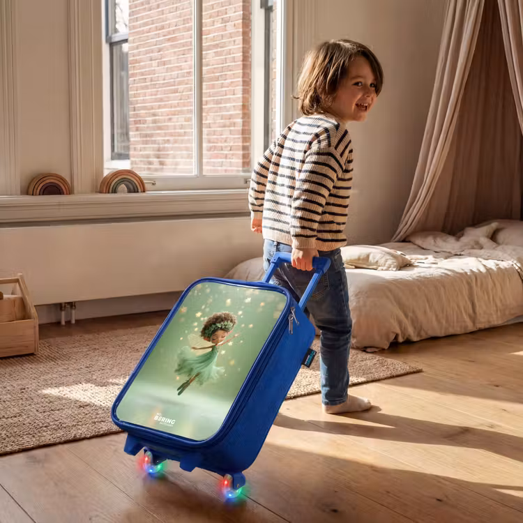 Children's suitcase - Blue - Dancing fairy in green light — 2