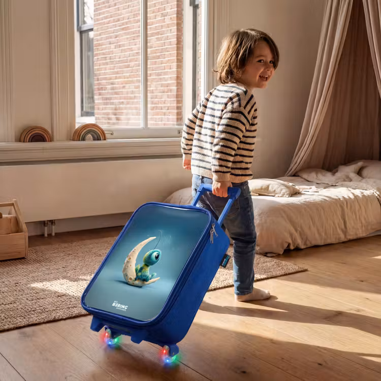 Children's suitcase - Blue - Dreamy Creature on the Moon — 2