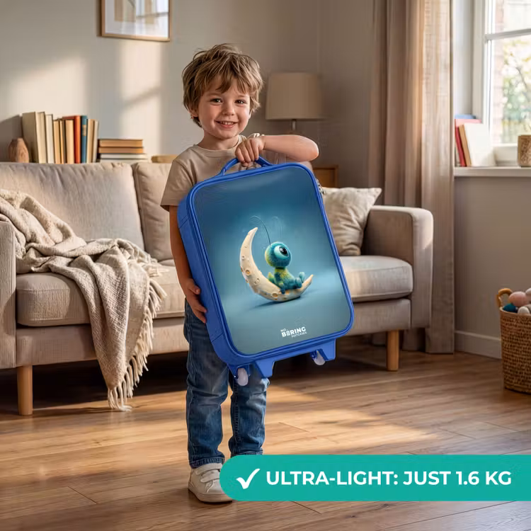 Children's suitcase - Blue - Dreamy Creature on the Moon — 3