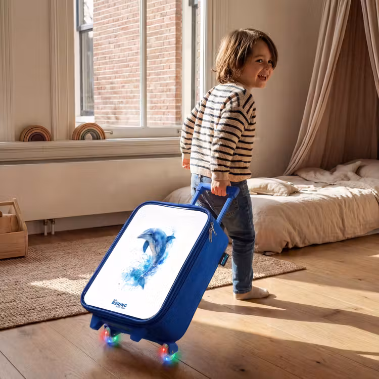 Children's suitcase - Blue - Jumping blue dolphin — 2