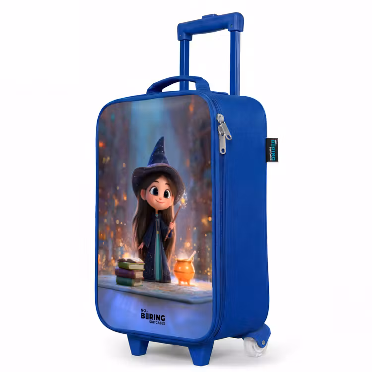 Children's suitcase - Blue - Little enchantress in library — 5