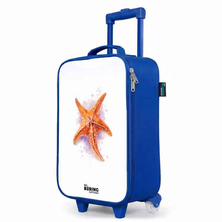 Children's suitcase - Blue - Orange Starfish Illustration — 5