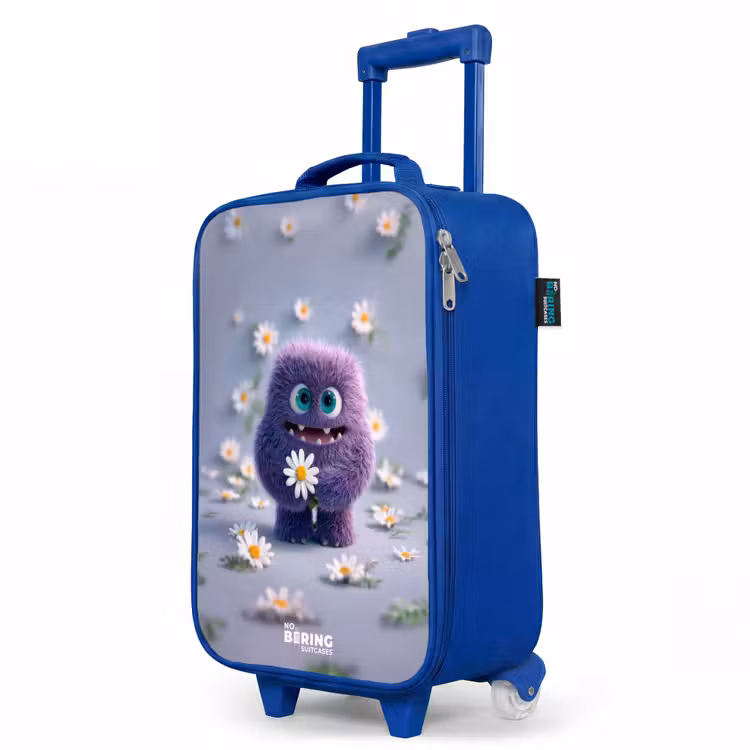 Children's suitcase - Blue - Purple Fluffy Friend with Daisy — 5