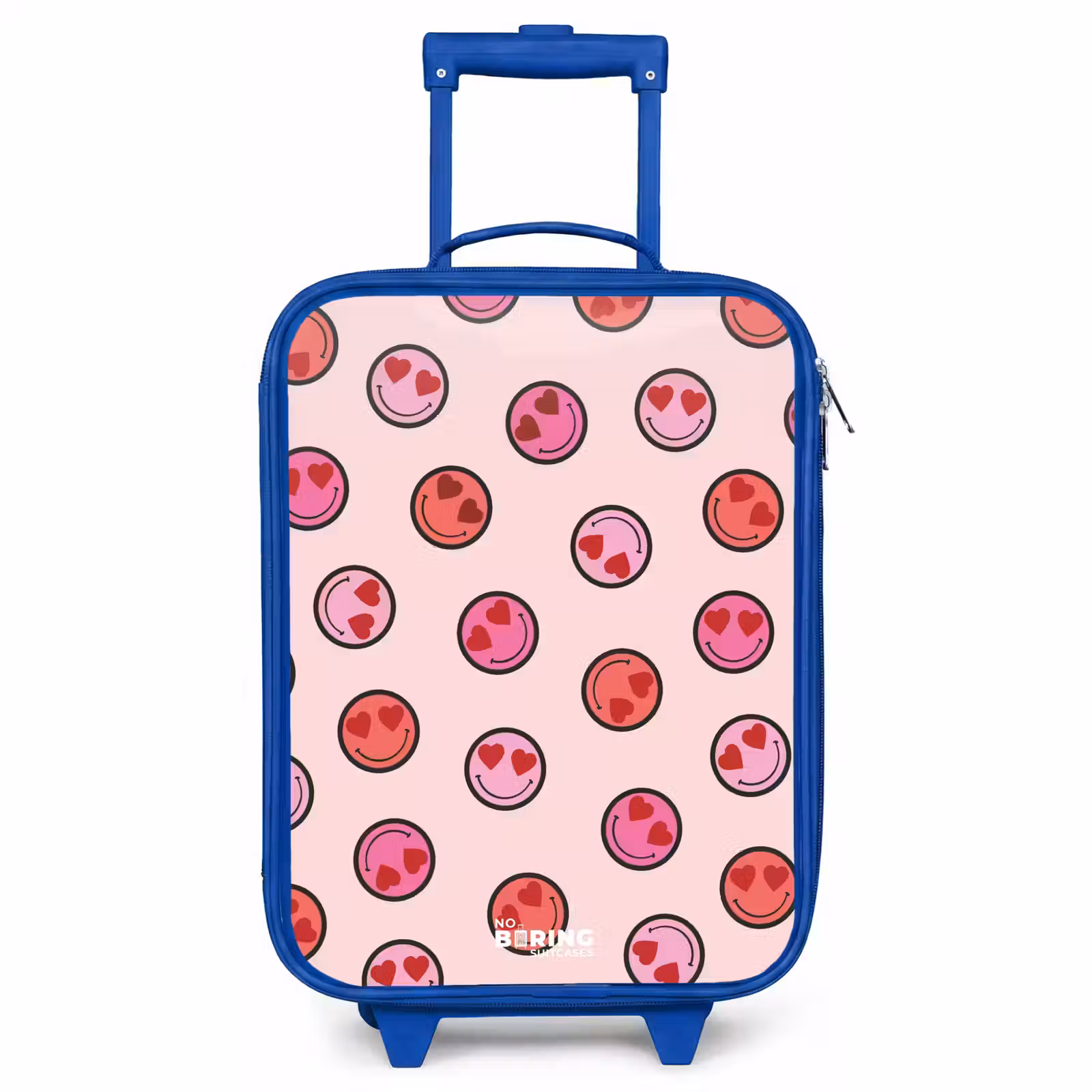 Children's suitcase - Blue - Heart - Smiley - Pattern — 1