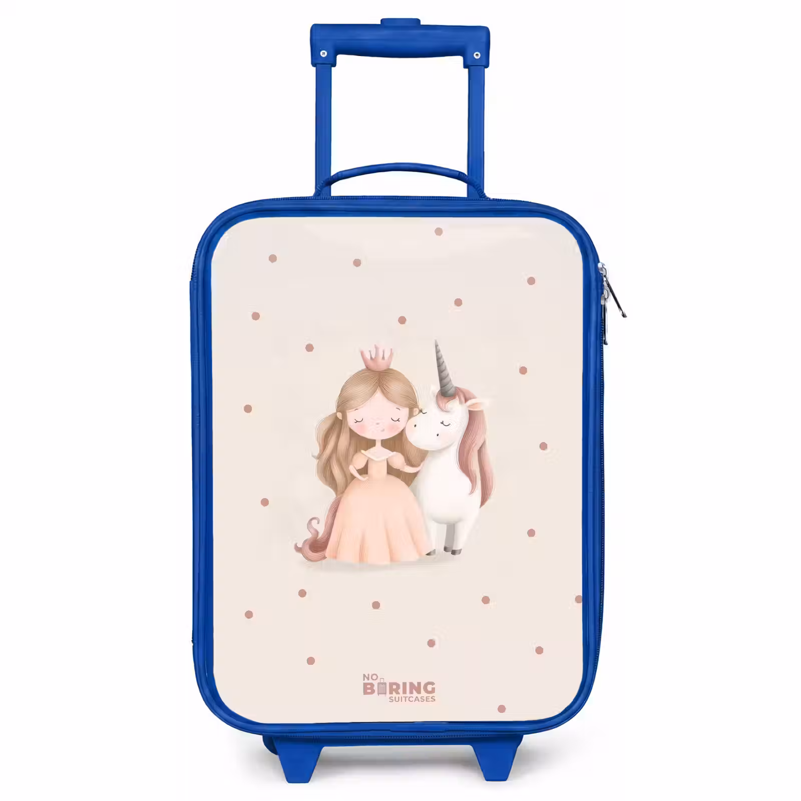 Children's suitcase - Blue - Princess and a unicorn in pastel colors — 1