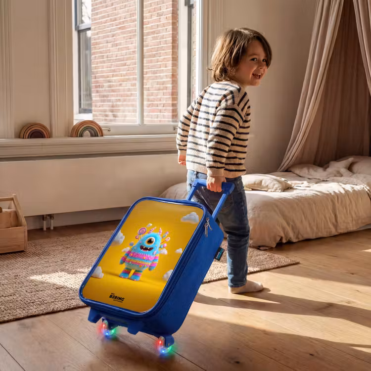 Children's suitcase - Blue - Candy - Monster - Rainbow — 2