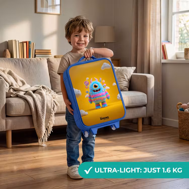 Children's suitcase - Blue - Candy - Monster - Rainbow — 3