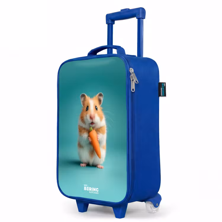 Children's suitcase - Blue - Hamster - Carrot - Animal — 5