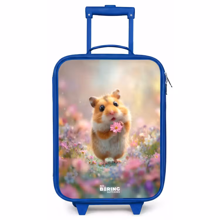 Children's suitcase - Blue - Hamster - Flower - Nature - Animal — 1