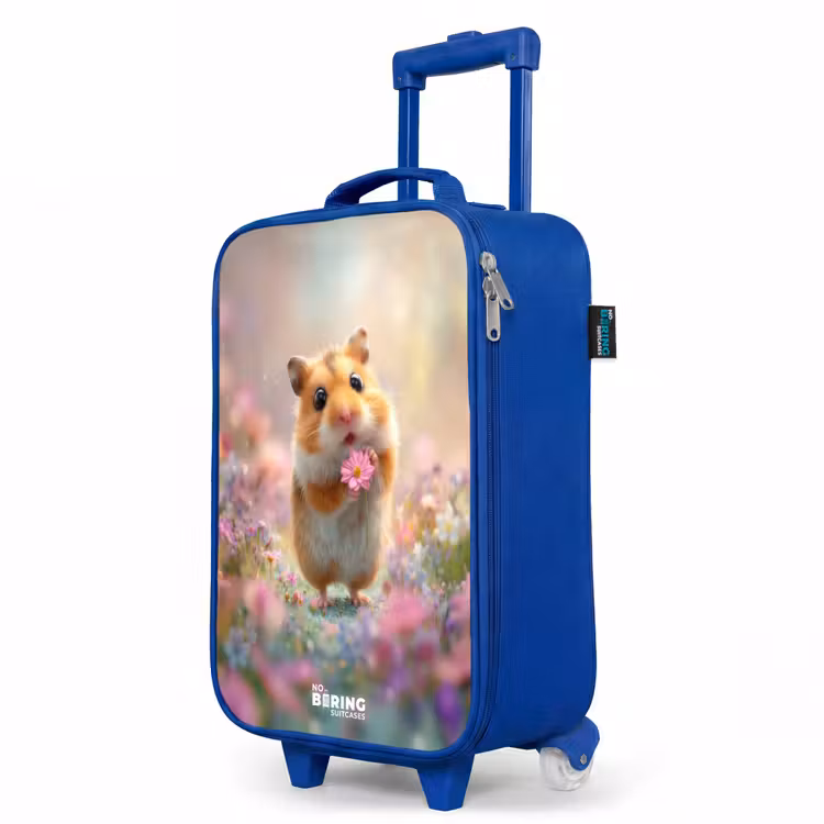 Children's suitcase - Blue - Hamster - Flower - Nature - Animal — 5