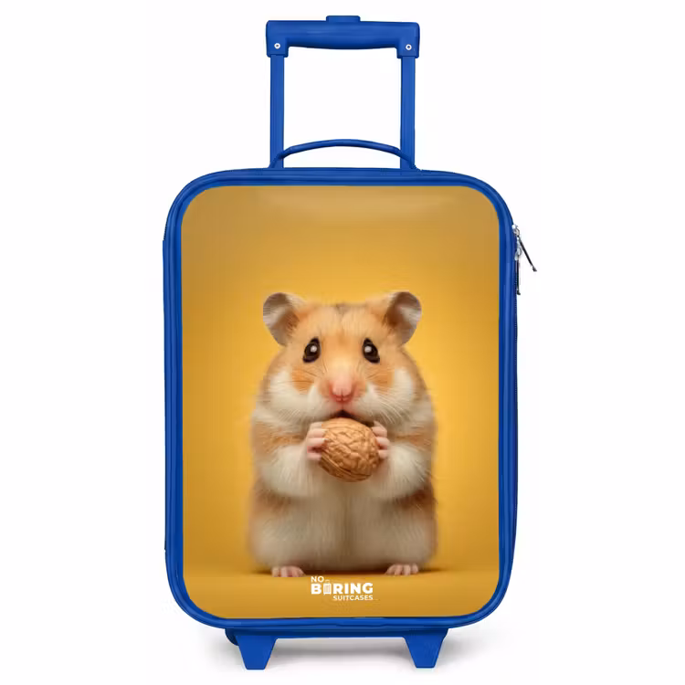 Children's suitcase - Blue - Hamster - Walnut - Animal — 1