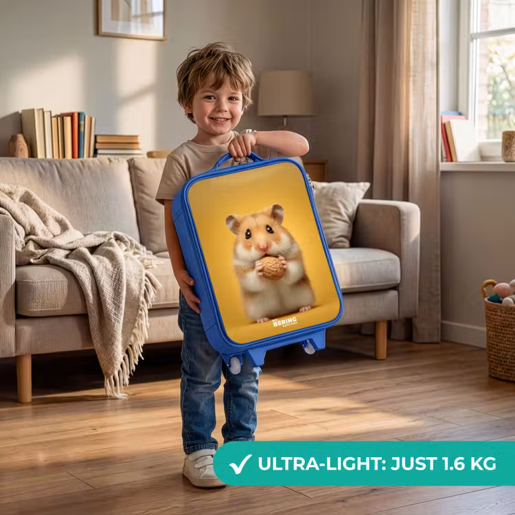 Children's suitcase - Blue - Hamster - Walnut - Animal — 3