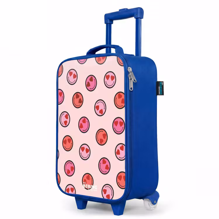 Children's suitcase - Blue - Heart - Smiley - Pattern — 5