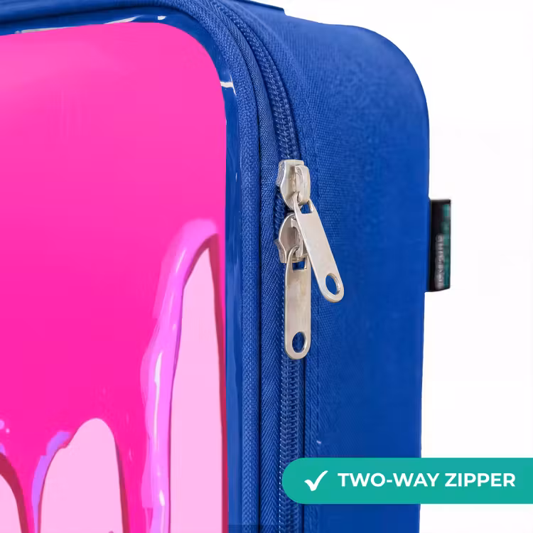 Children's suitcase - Blue - Paint - Smiley face - Pink — 6