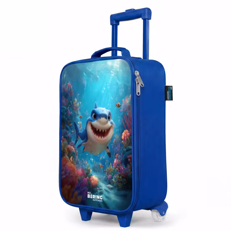 Children's suitcase - Blue - Reef - Coral - Shark - Animal — 5