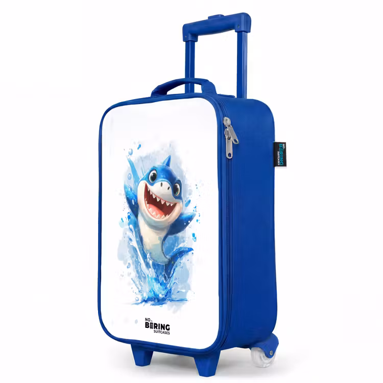 Children's suitcase - Blue - Shark - Teeth - Water — 5