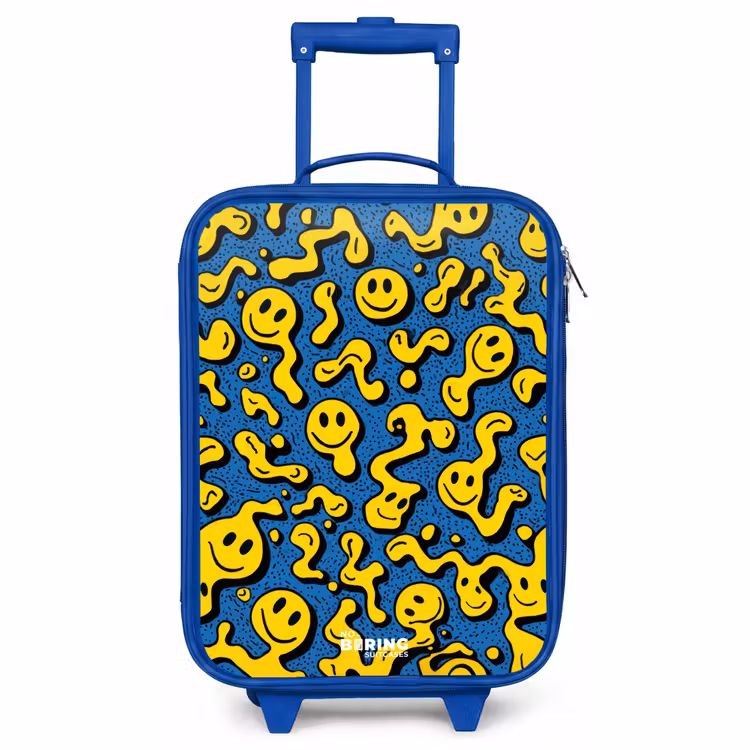 Children's suitcase - Blue - Smiley - Blue - Yellow — 1