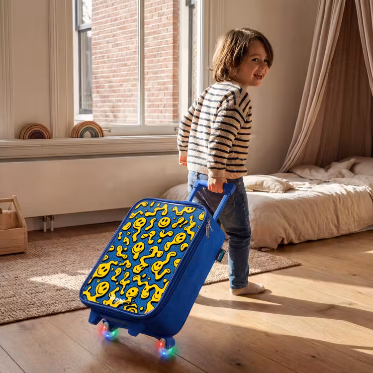 Children's suitcase - Blue - Smiley - Blue - Yellow — 2