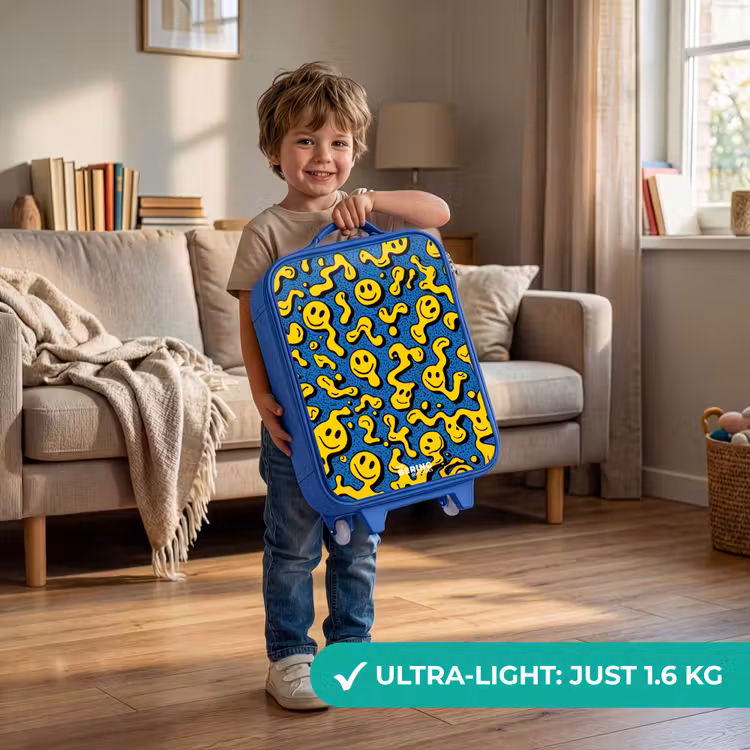 Children's suitcase - Blue - Smiley - Blue - Yellow — 3