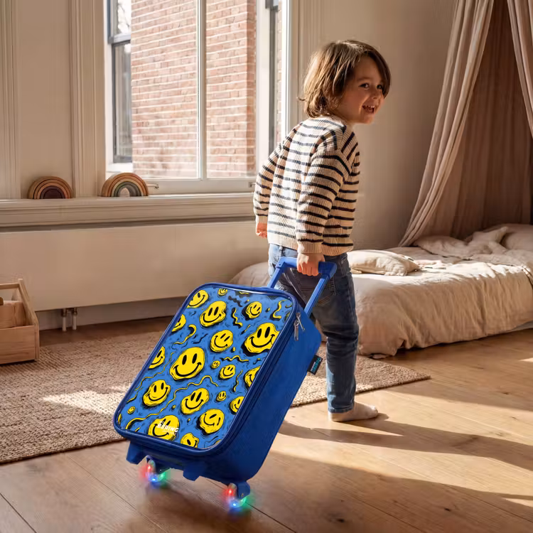 Children's suitcase - Blue - Smiley - Yellow - Blue — 2