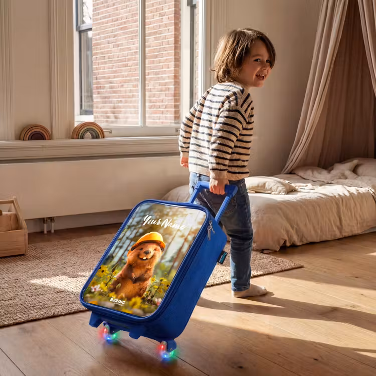 Children's suitcase with name - Blue - Benno Bloembouwer — 2