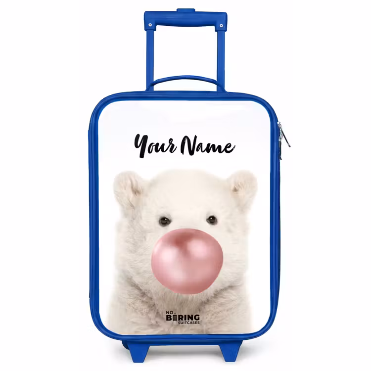 Children's suitcase with name - Blue - Bubblegum bear — 1