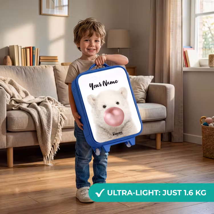 Children's suitcase with name - Blue - Bubblegum bear — 3