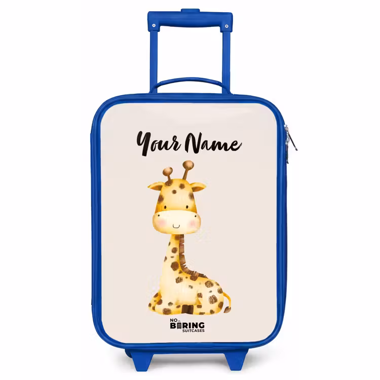 Children's suitcase with name - Blue - Gigi Giraffe — 1