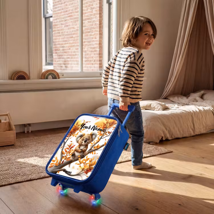 Children's suitcase with name - Blue - Kenny koala — 2
