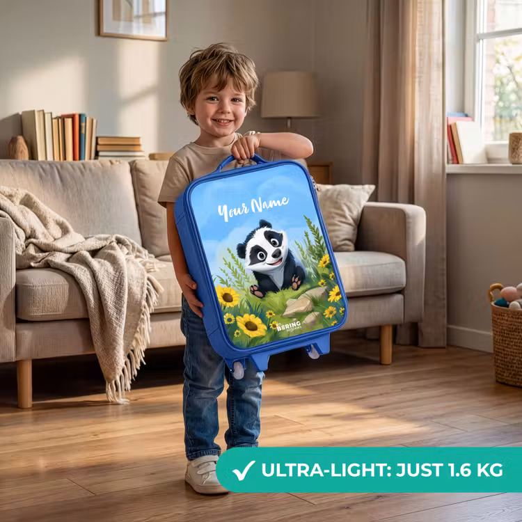 Children's suitcase with name - Blue - William raccoon — 3