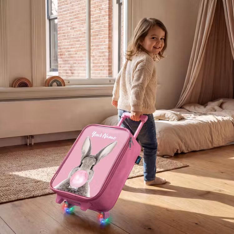 Children's suitcase with name - Pink - Chewing gnaw — 2