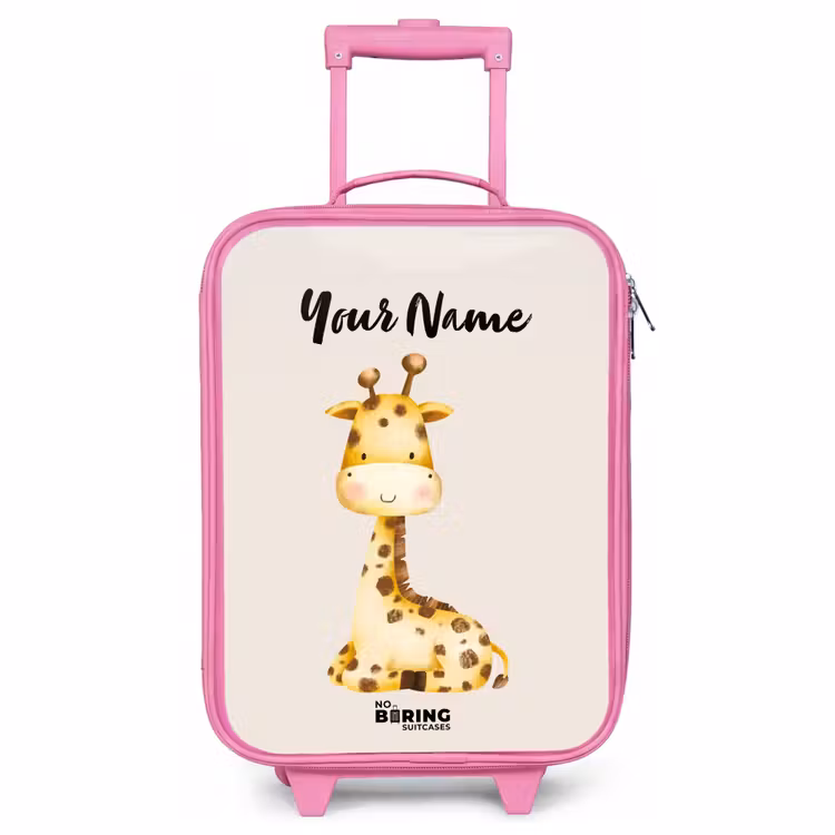 Children's suitcase with name - Pink - Gigi Giraffe — 1