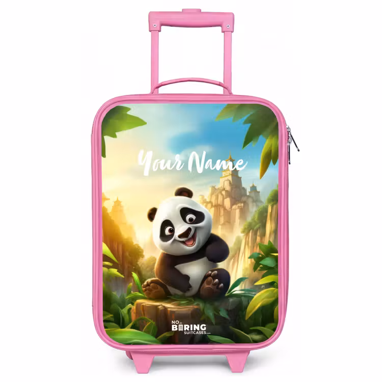 Children's suitcase with name - Pink - Peter Panda — 1