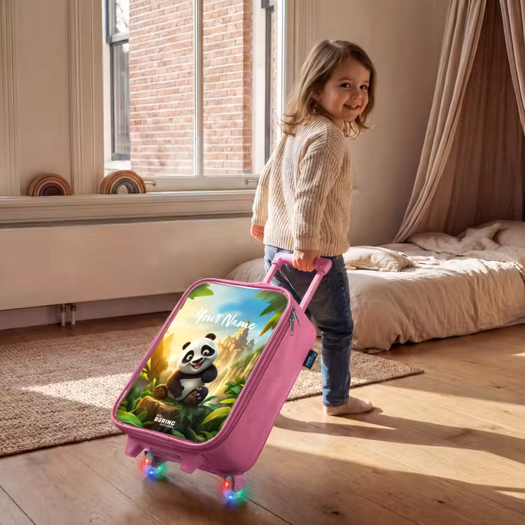 Children's suitcase with name - Pink - Peter Panda — 2