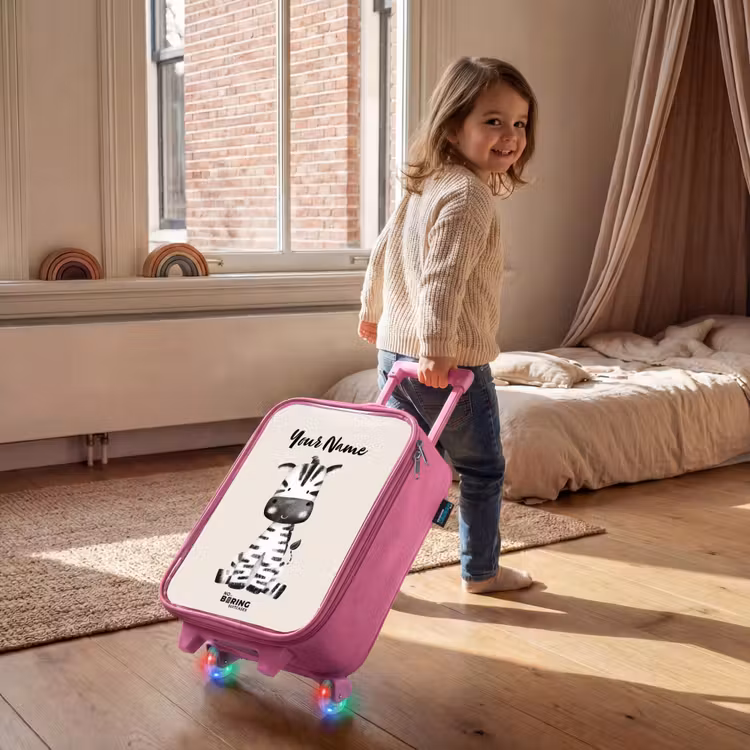 Children's suitcase with name - Pink - Zoë Zebra — 2