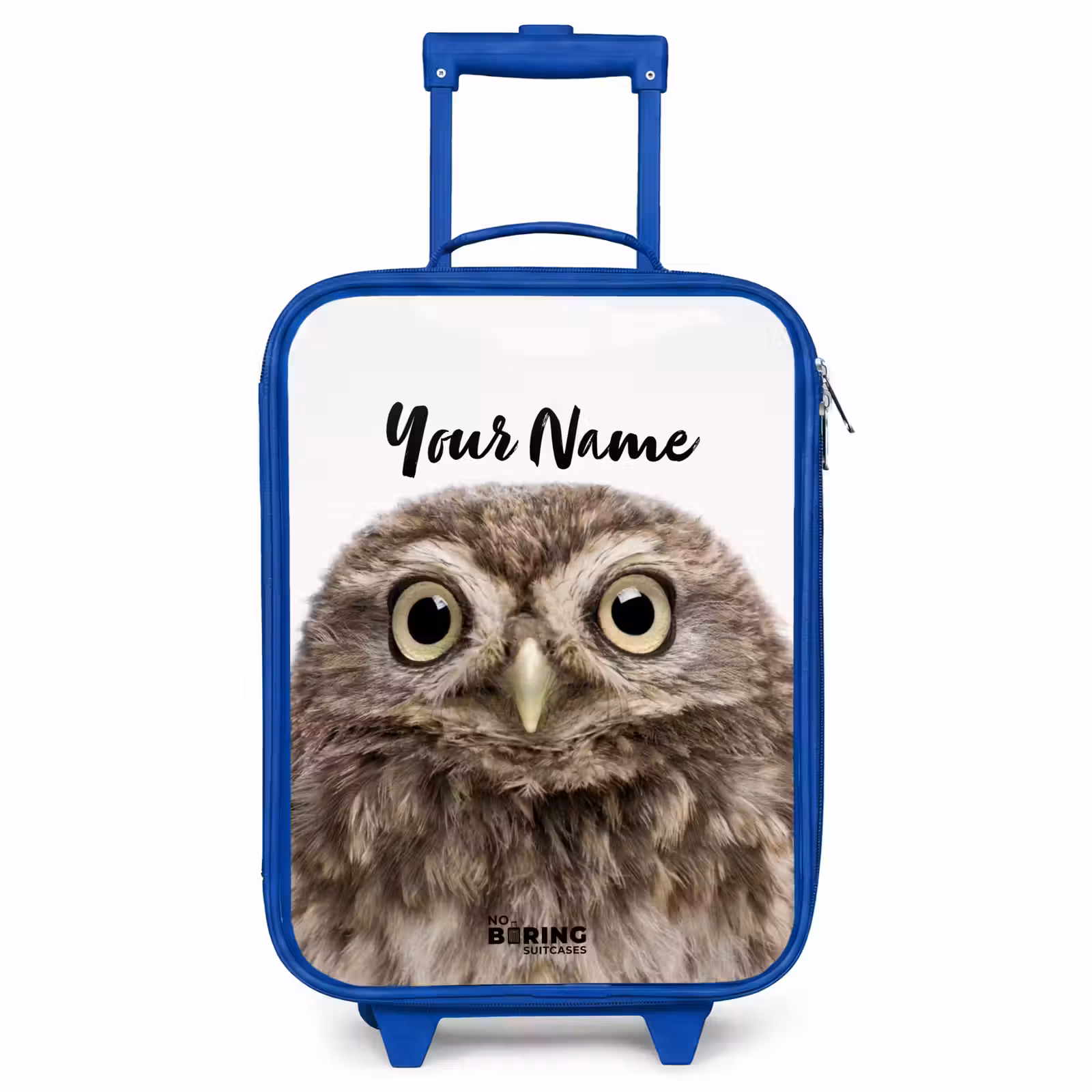 Children's suitcase with name - Blue - Ulke Owl — 1