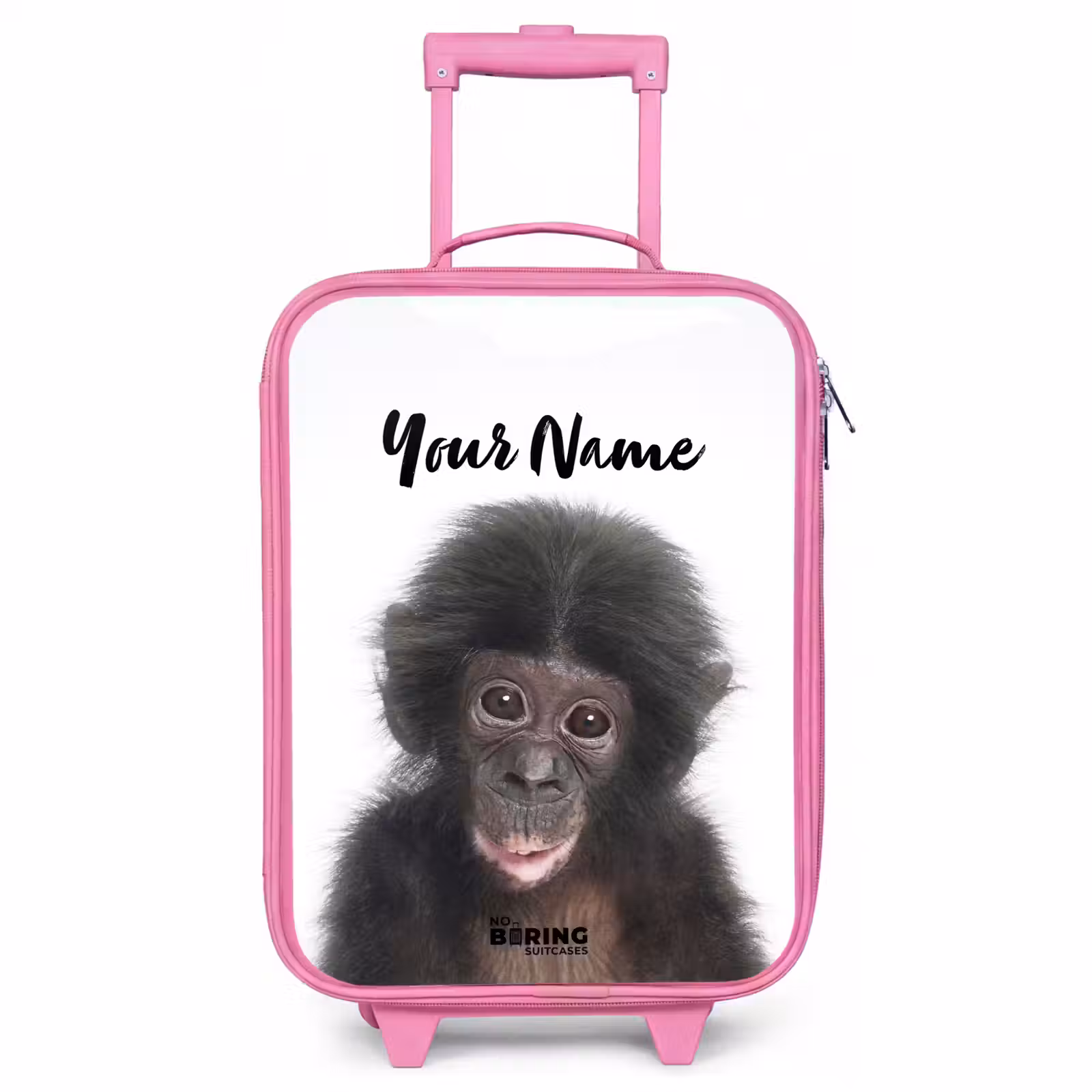 Children's suitcase with name - Pink - Charlie Chimp — 1