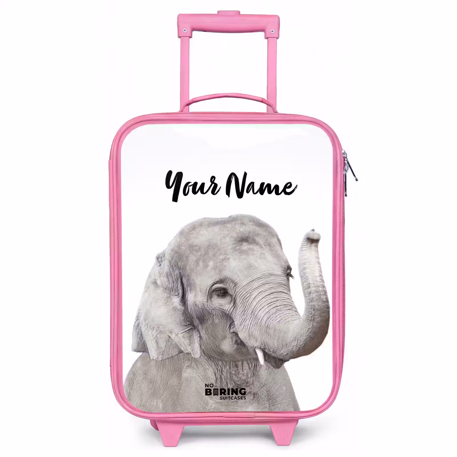 Children's suitcase with name - Pink - Oscar Elephant — 1