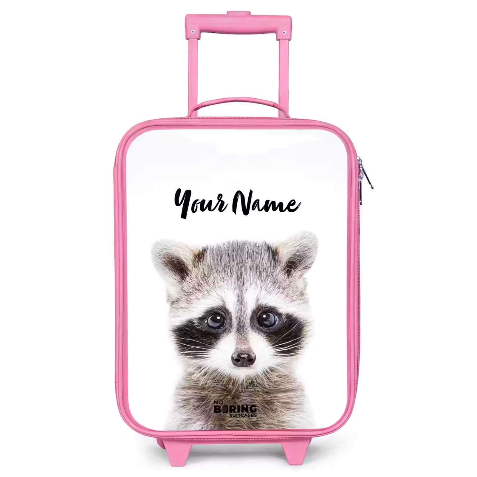 Children's suitcase with name - Pink - Rachid Racoon — 1