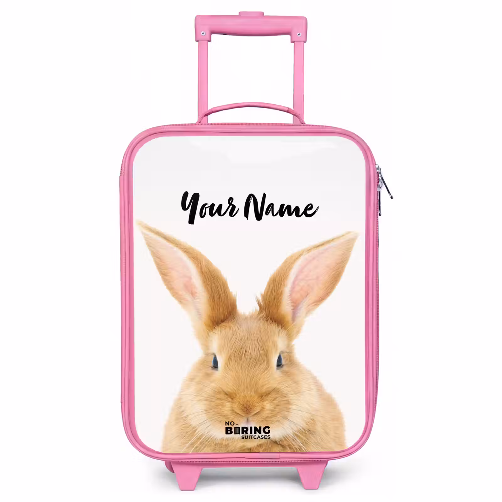 Children's suitcase with name - Pink - Sniffles with Satisfied Head — 1