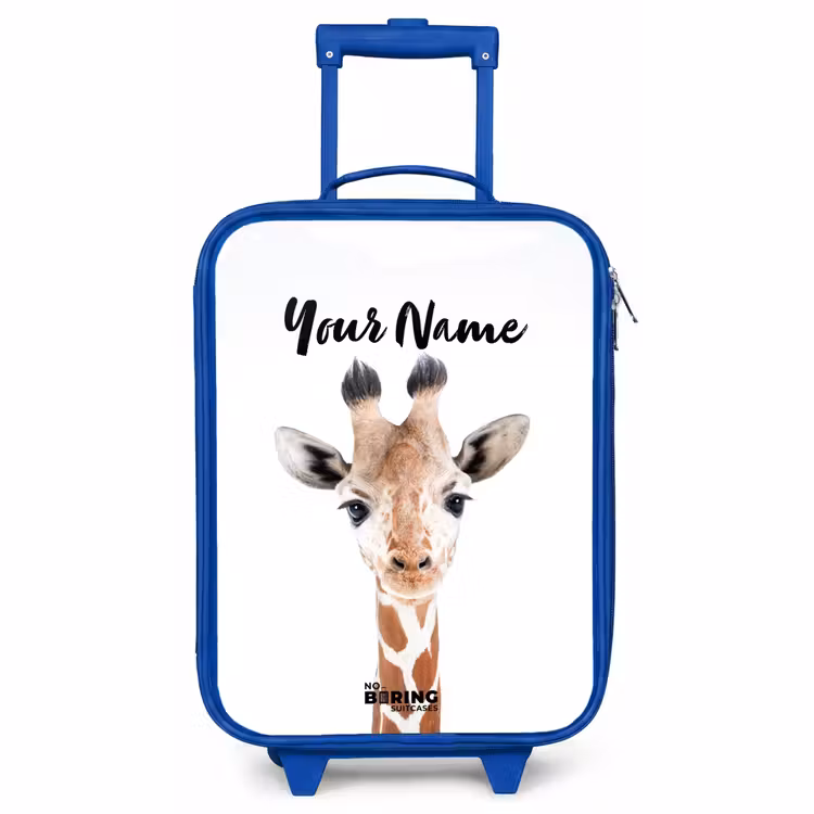 Children's suitcase with name - Blue - Gerrie Giraffe — 1