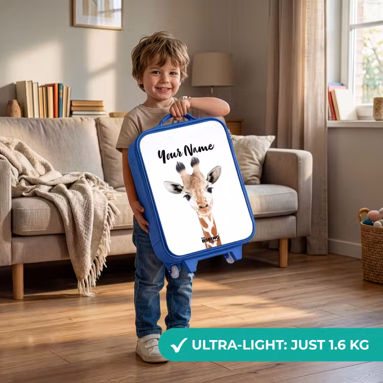 Children's suitcase with name - Blue - Gerrie Giraffe — 3