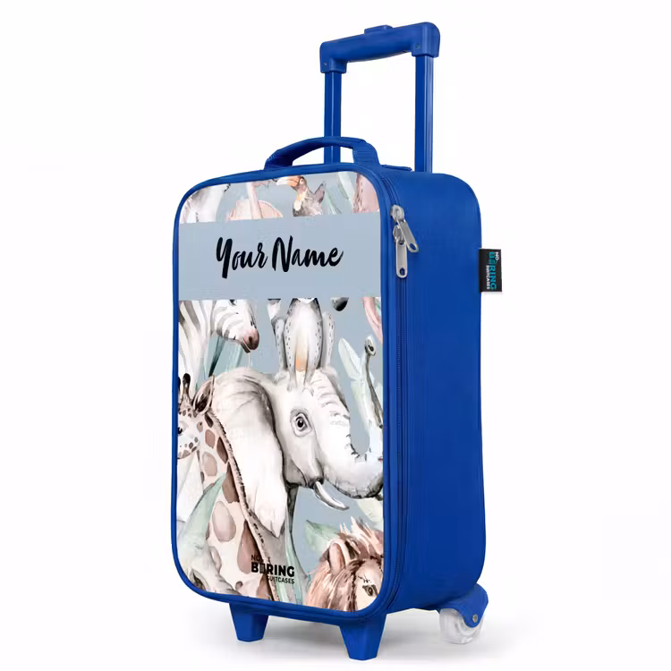 Children's suitcase with name - Blue - Jungle in Light Colors — 5