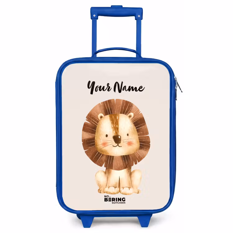 Children's suitcase with name - Blue - Lamar Lion — 1
