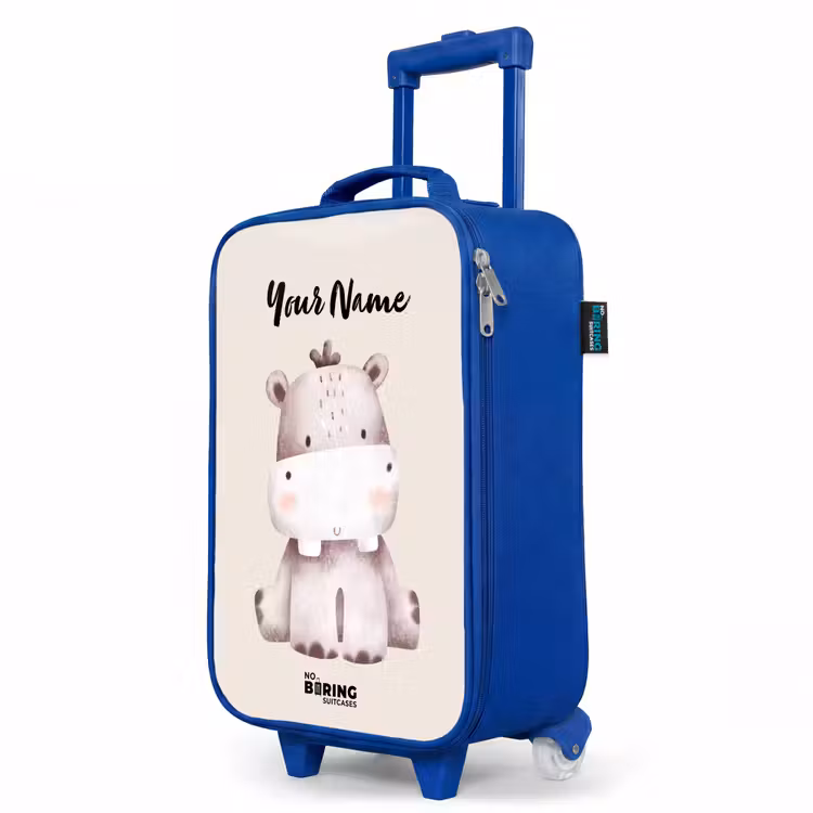 Children's suitcase with name - Blue - Nigel Hippo — 5