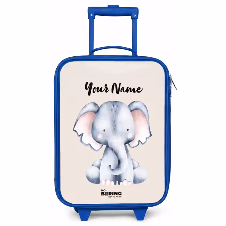 Children's suitcase with name - Blue - Oane Elephant — 1
