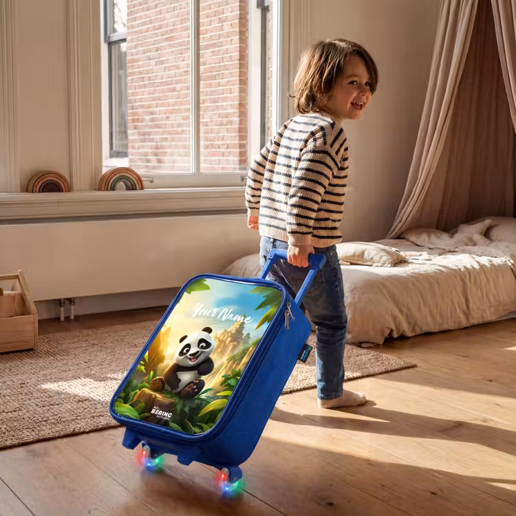 Children's suitcase with name - Blue - Peter Panda — 2