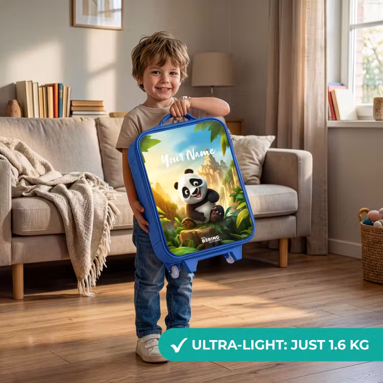 Children's suitcase with name - Blue - Peter Panda — 3