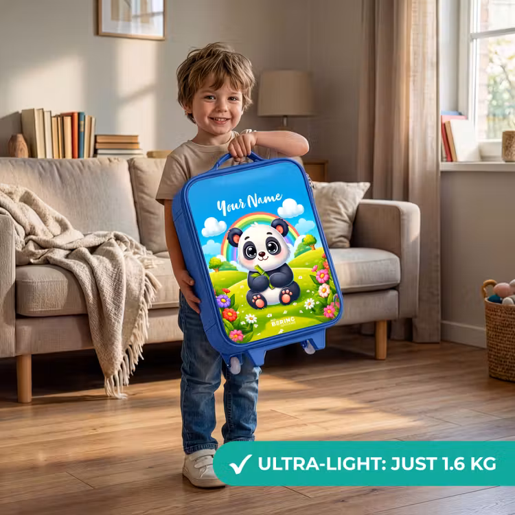 Children's suitcase with name - Blue - Pukkie Panda — 3